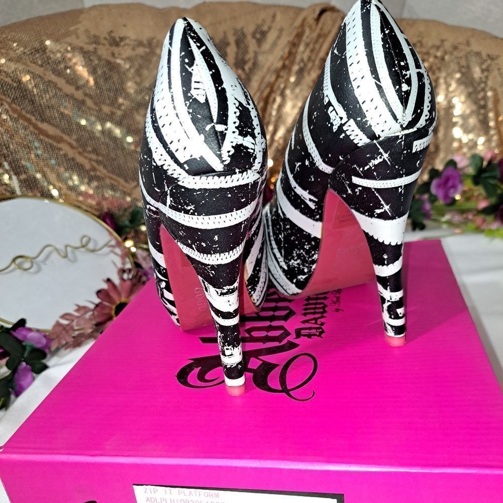 NIB Abbey Dawn Zip It Platform Heel - Picture 4 of 10